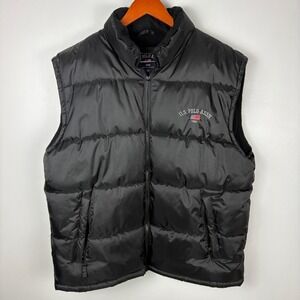 Mens U.S. Polo Assn. Black Puffer Vest Size‎ Large Sleeveless Insulated Warm
